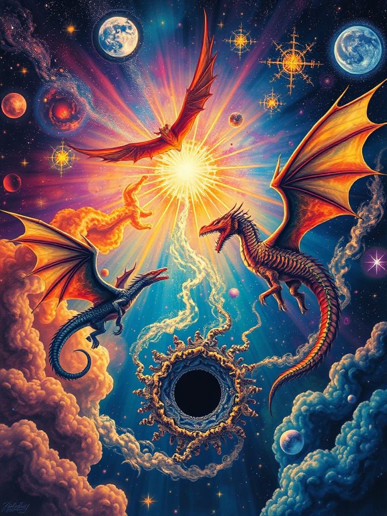Dragons in a Dali-Inspired Cosmic Landscape