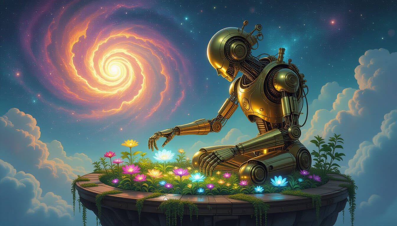 Brass Steampunk Automaton in Visionary Style