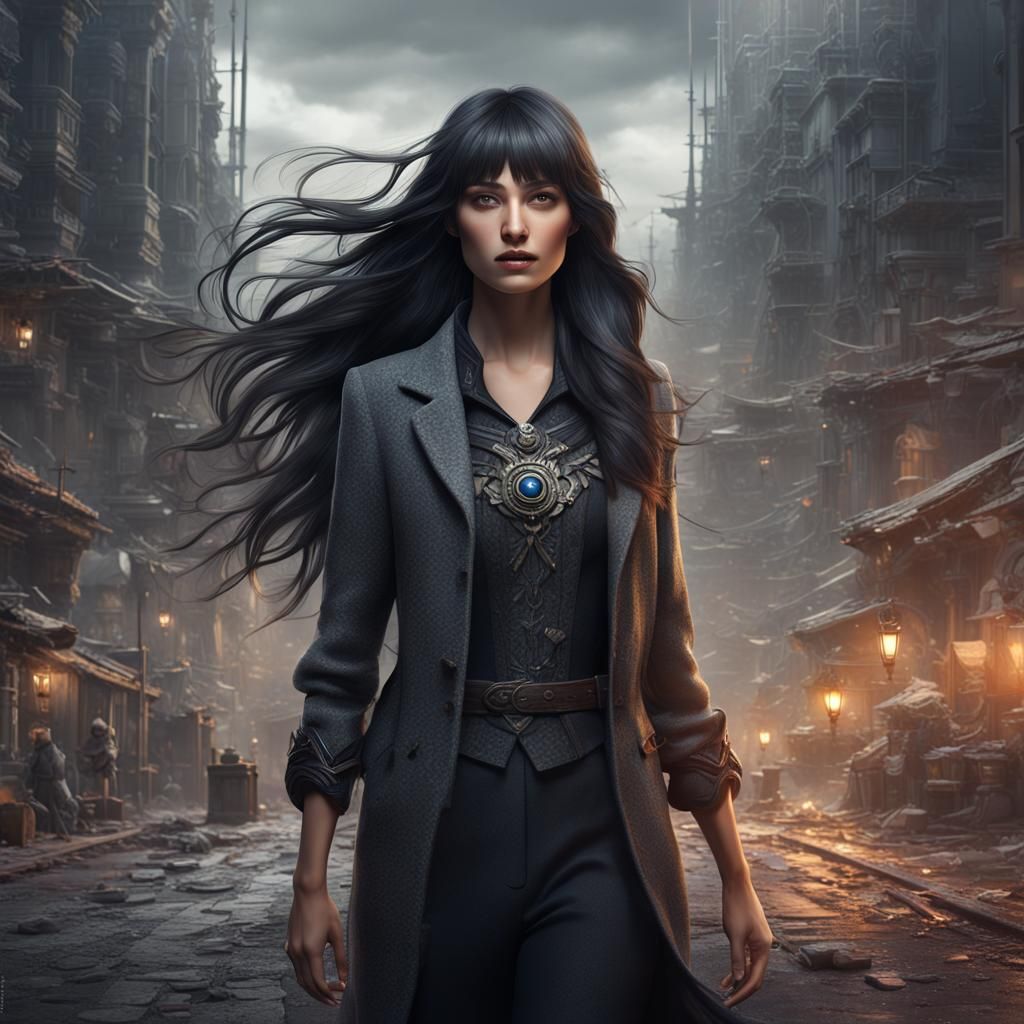 Modern Woman Portrait in Detailed Digital Painting