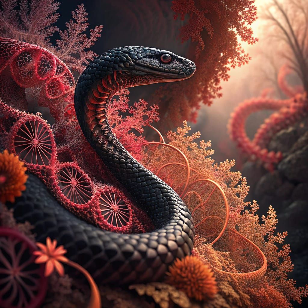 Ethereal Snake Embarks on Fractal Odyssey