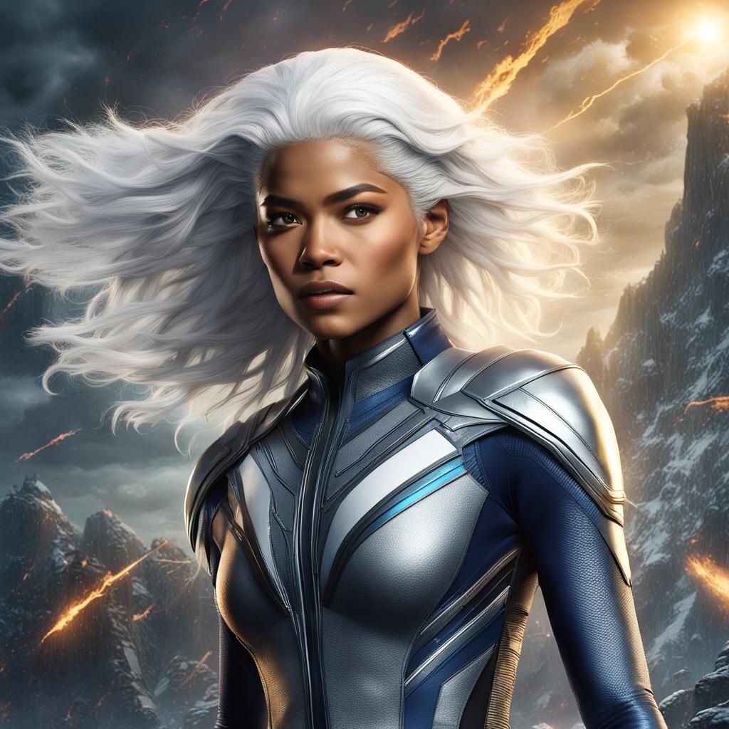 Zendaya as Storm: Cinematic Artstation Portrait