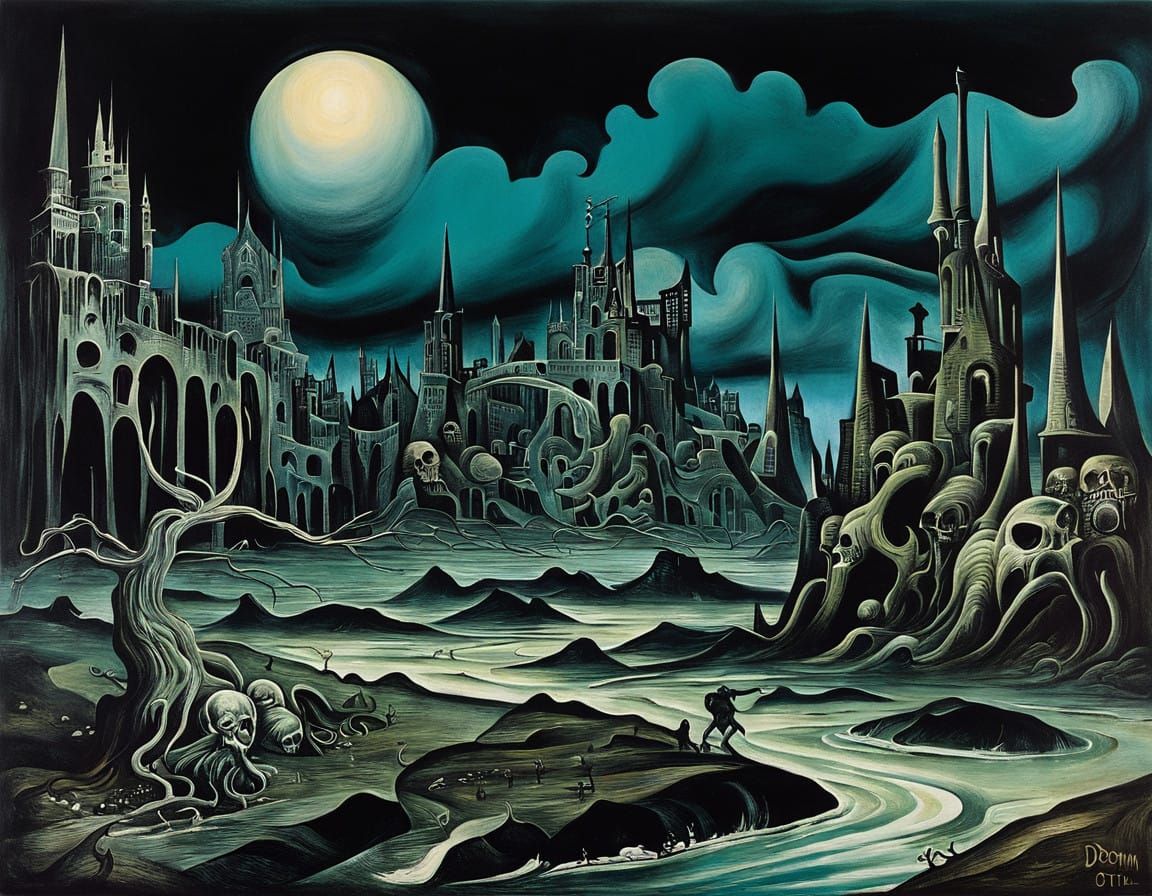 Dystopian Doom in a Surreal Landscape