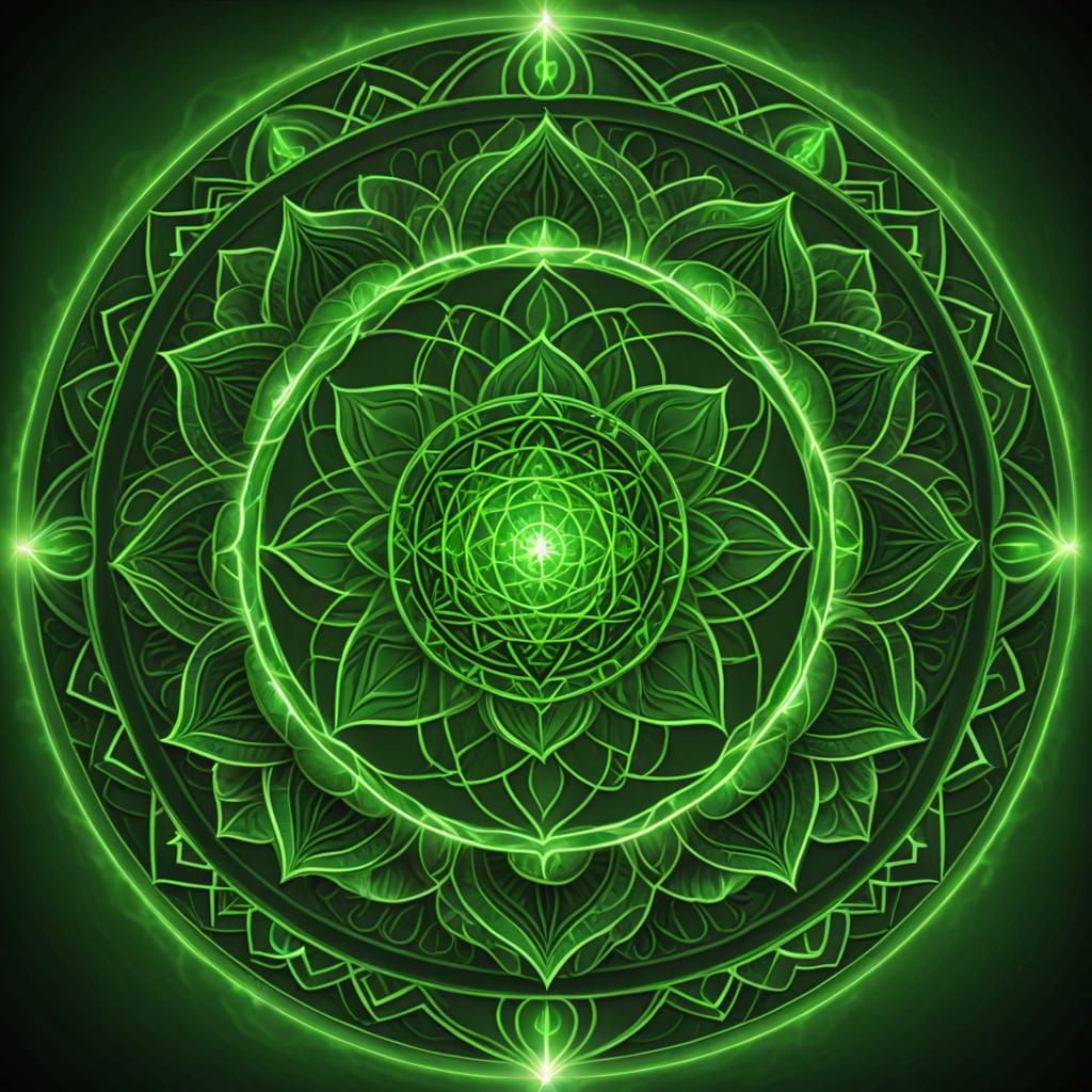 Vibrant Green Heart Chakra Energy Flow