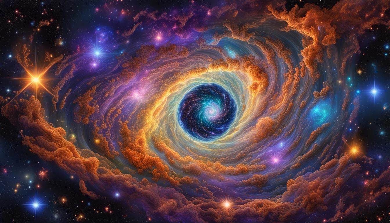 Vivid Cosmic Star Cluster in Holographic Illustration