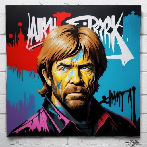 Chuck Norris Graffiti Art in Splash Style