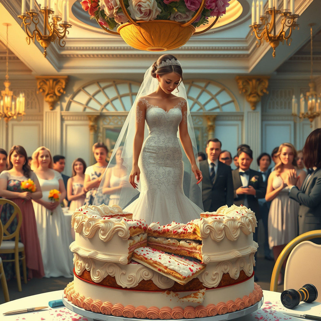 Ruined Wedding Cake in Surreal Digital Art