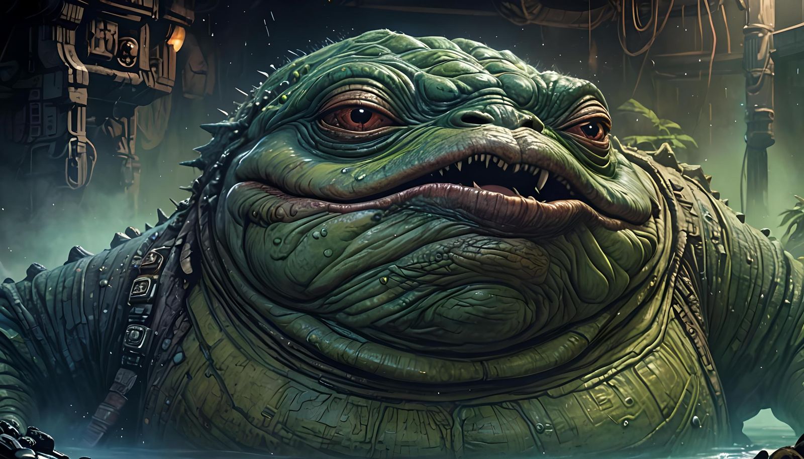 Hyperrealistic Jabba the Hutt in Studio Ghibli Style