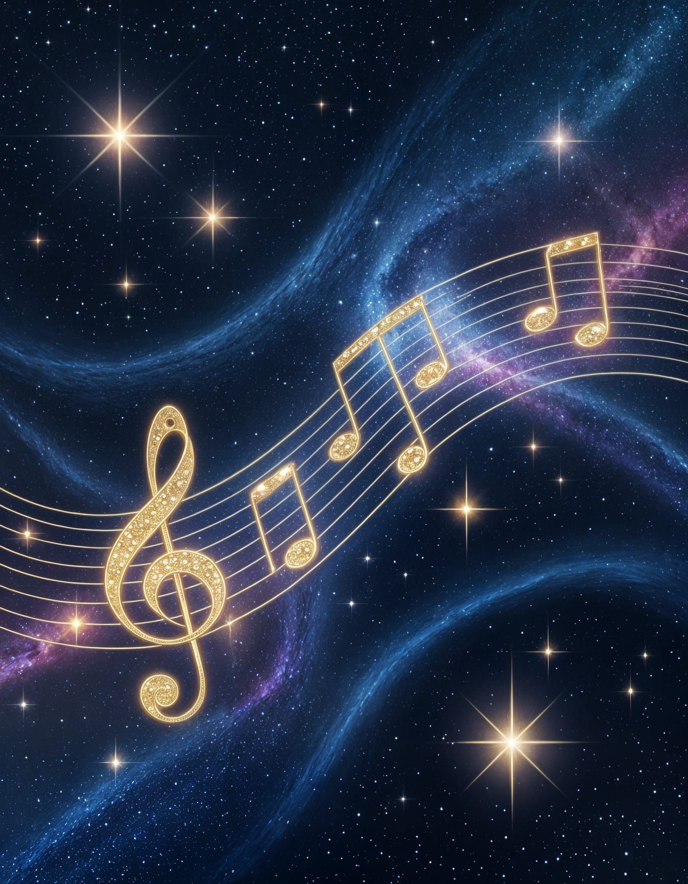 Seamless Luxury Textile Design with Golden Music Notes