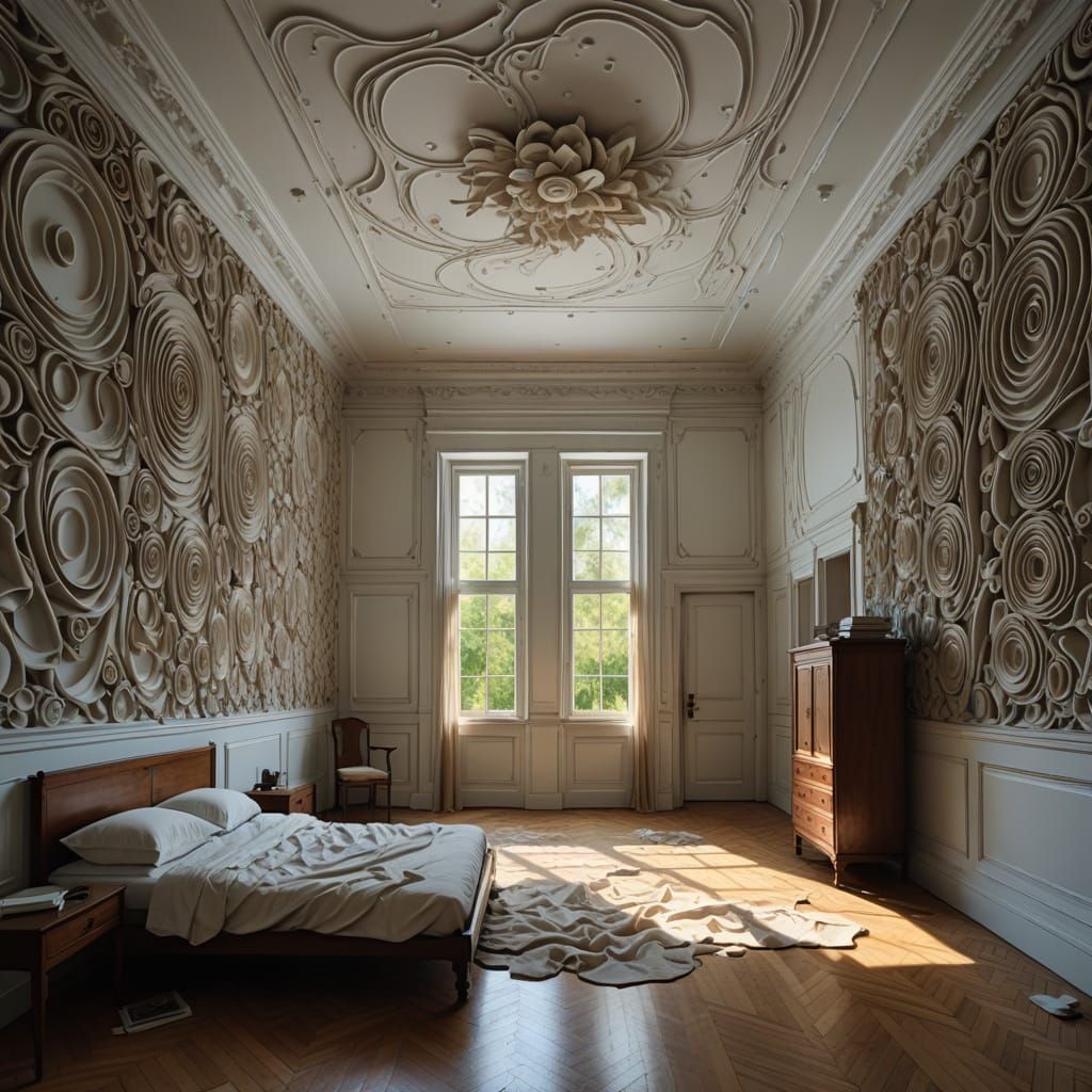 Cozy Barracks Interior in Abstract Style