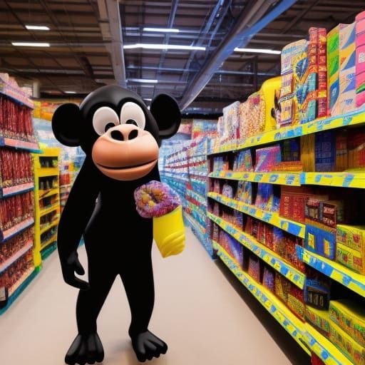 Chimpanzee Shopping for Screws: 3D Digital Candy Art