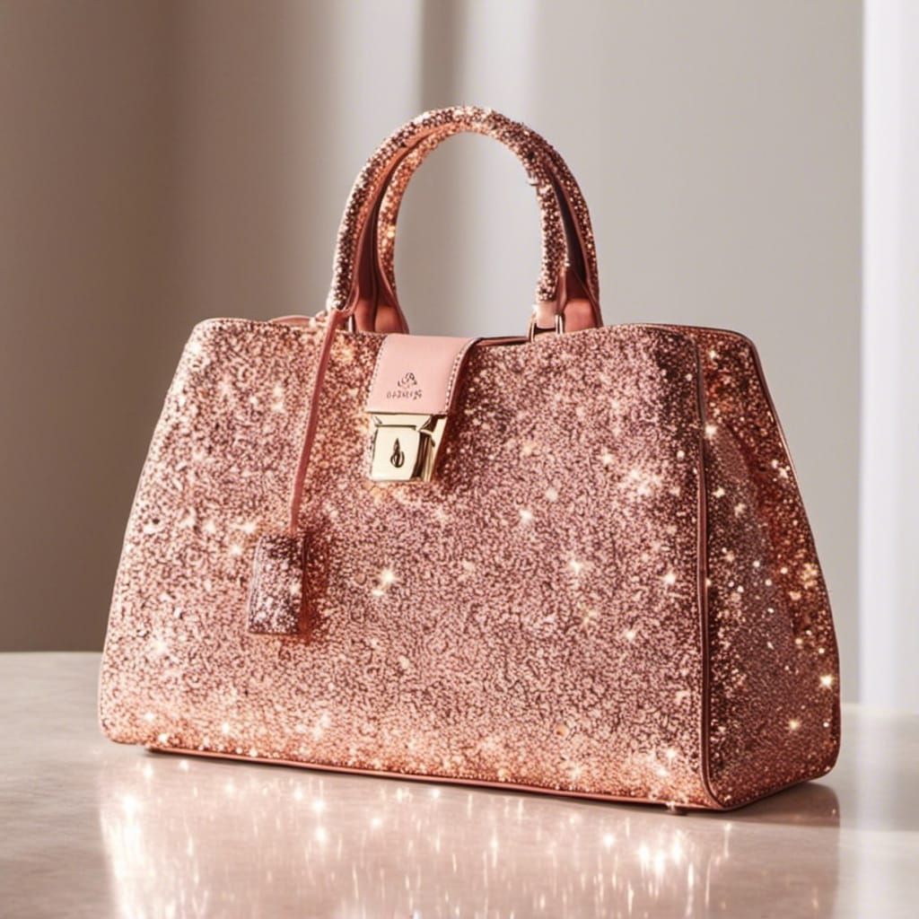 Designer Purse with Glitter Effect in Modern Home