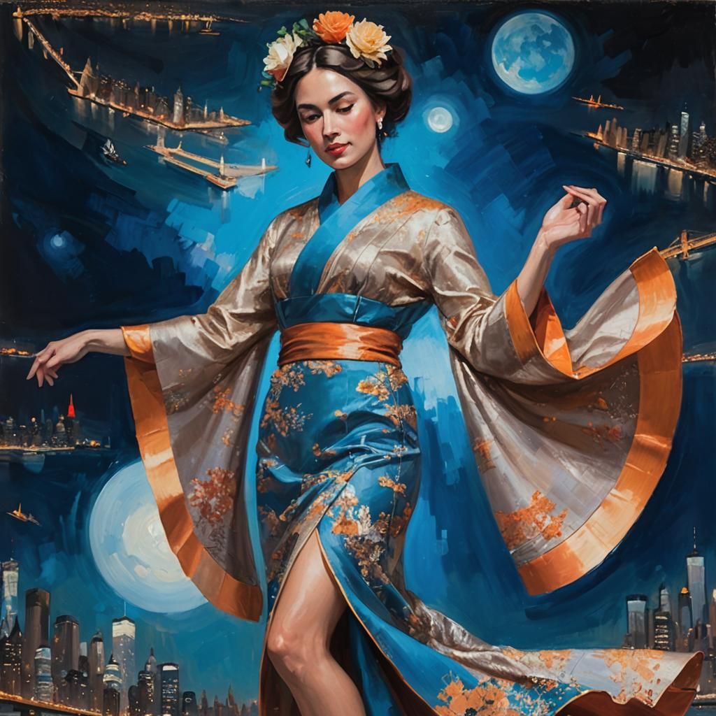 Brooklyn Bridge Sunset: An Impressionistic Oil Painting