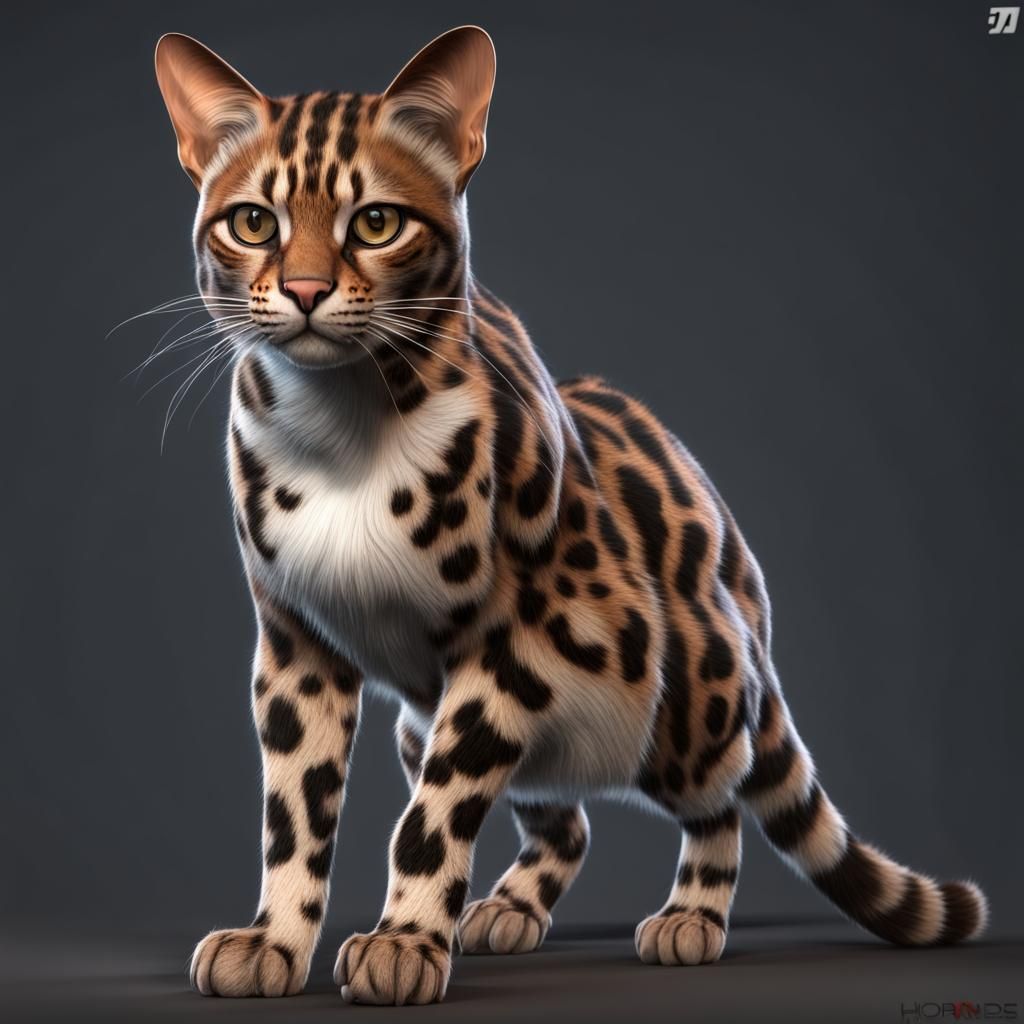 Hyperrealistic Storm Leopard Cat in High Resolution