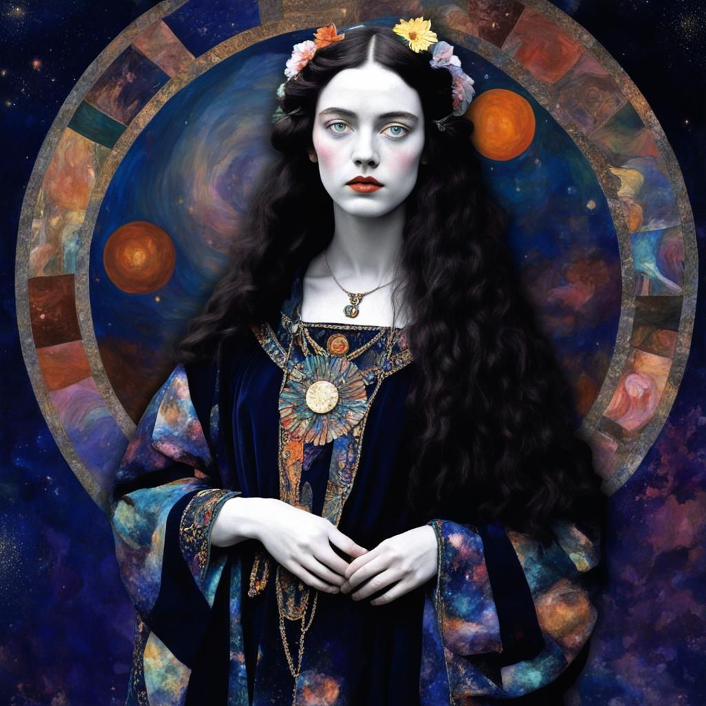 Cosmic Goddess in Psychedelic Bohemian Style