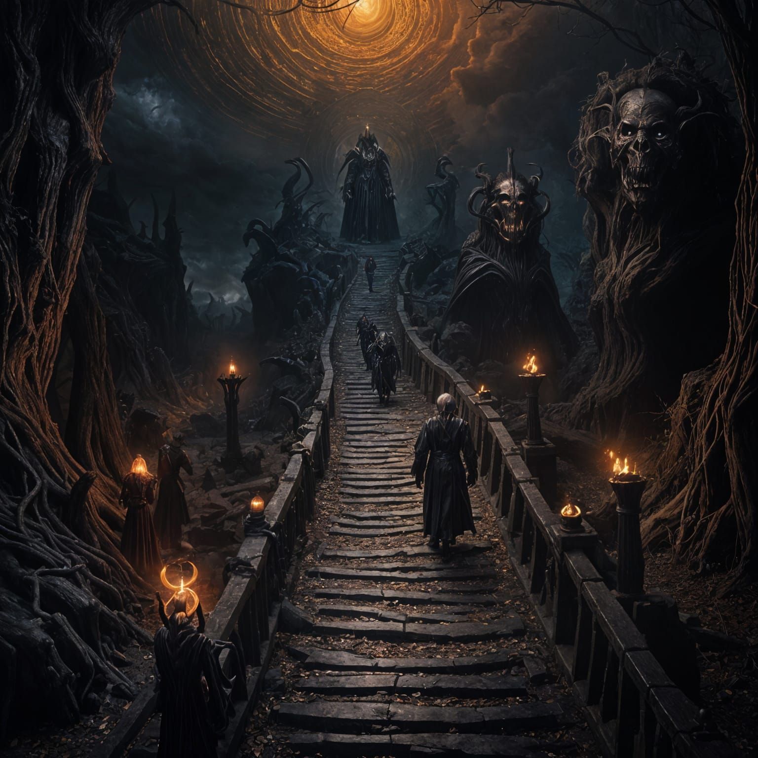 Realistic Path to Avernus Photo in Chiaroscuro Style