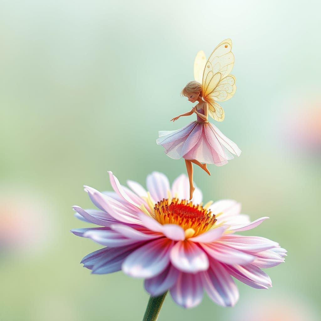 Cornflower Fairy Dance: Whimsical Watercolor Fantasy