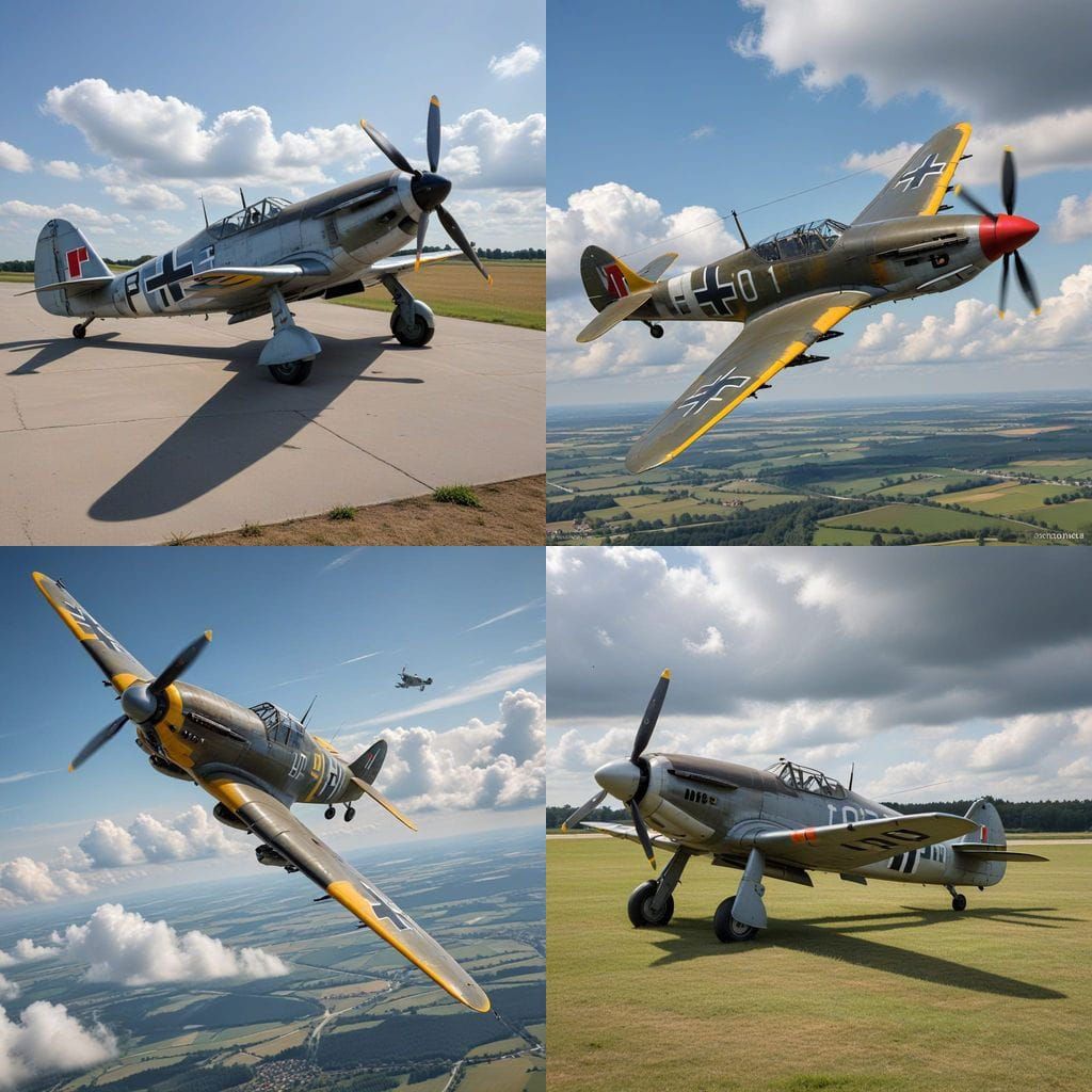 Vintage German Fighter Pilot in World War II Aircraft