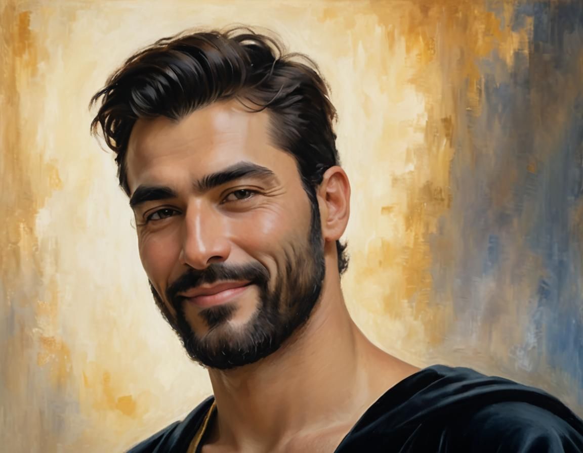 Handsome Turkish Man in Velvet Robe: Impressionism