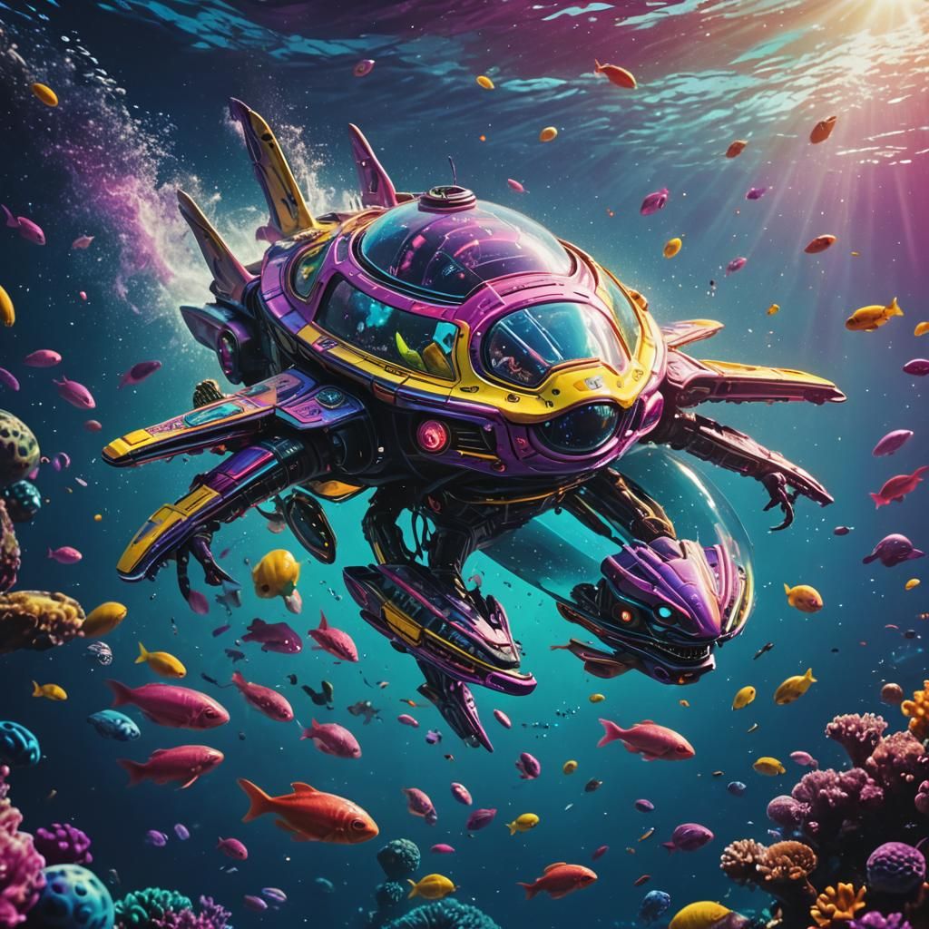 Alien Emerges into Lisa Frank Ocean Scene