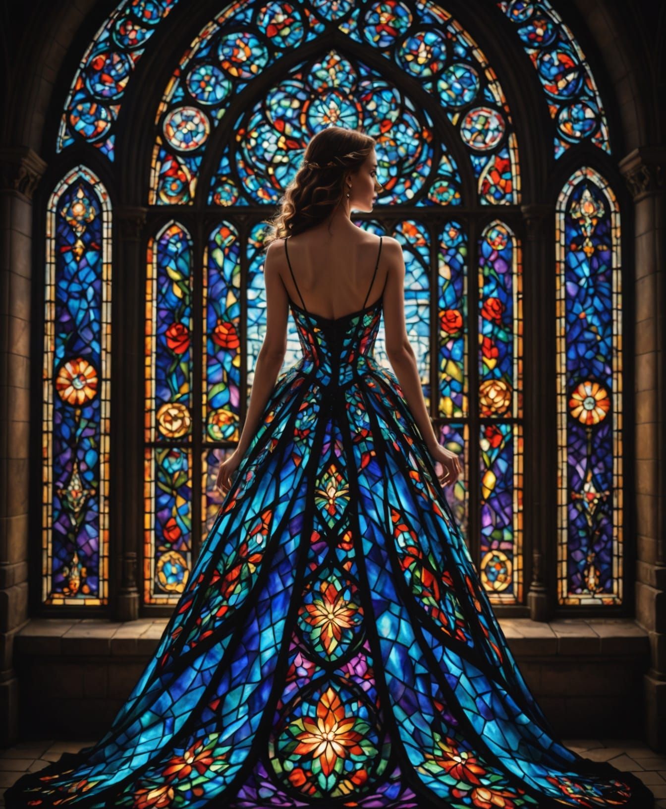 Gothic Stained Glass Goddess