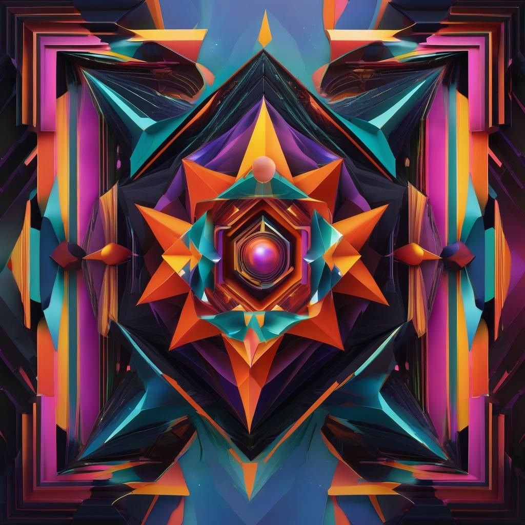 Abstract Geometric Canvas Art in Detailed Matte Painting