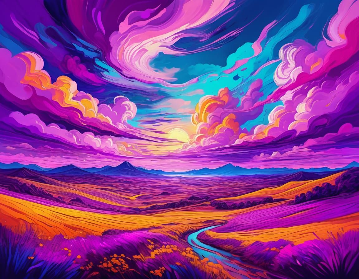 Surreal Dreamscape Landscape in Fauvist Expressionism