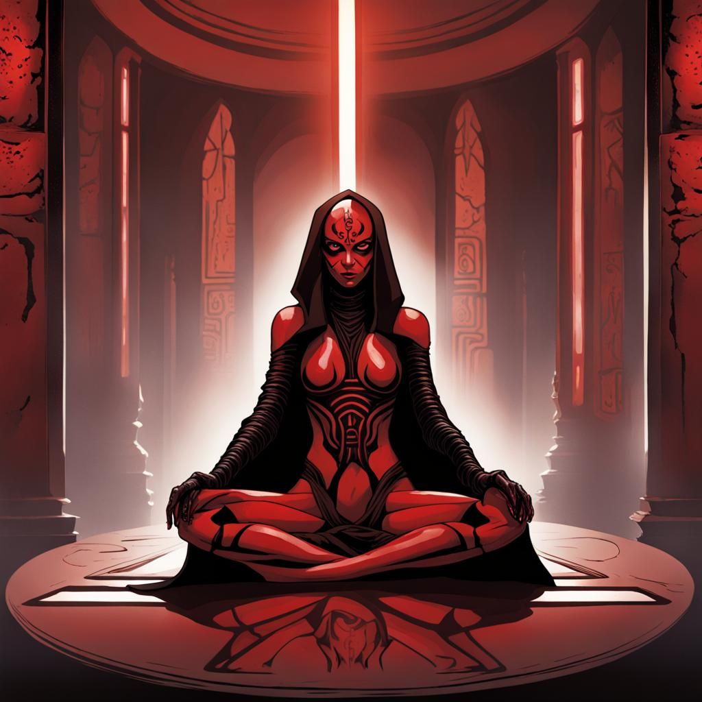 Darth Talon Meditates in Sith Temple