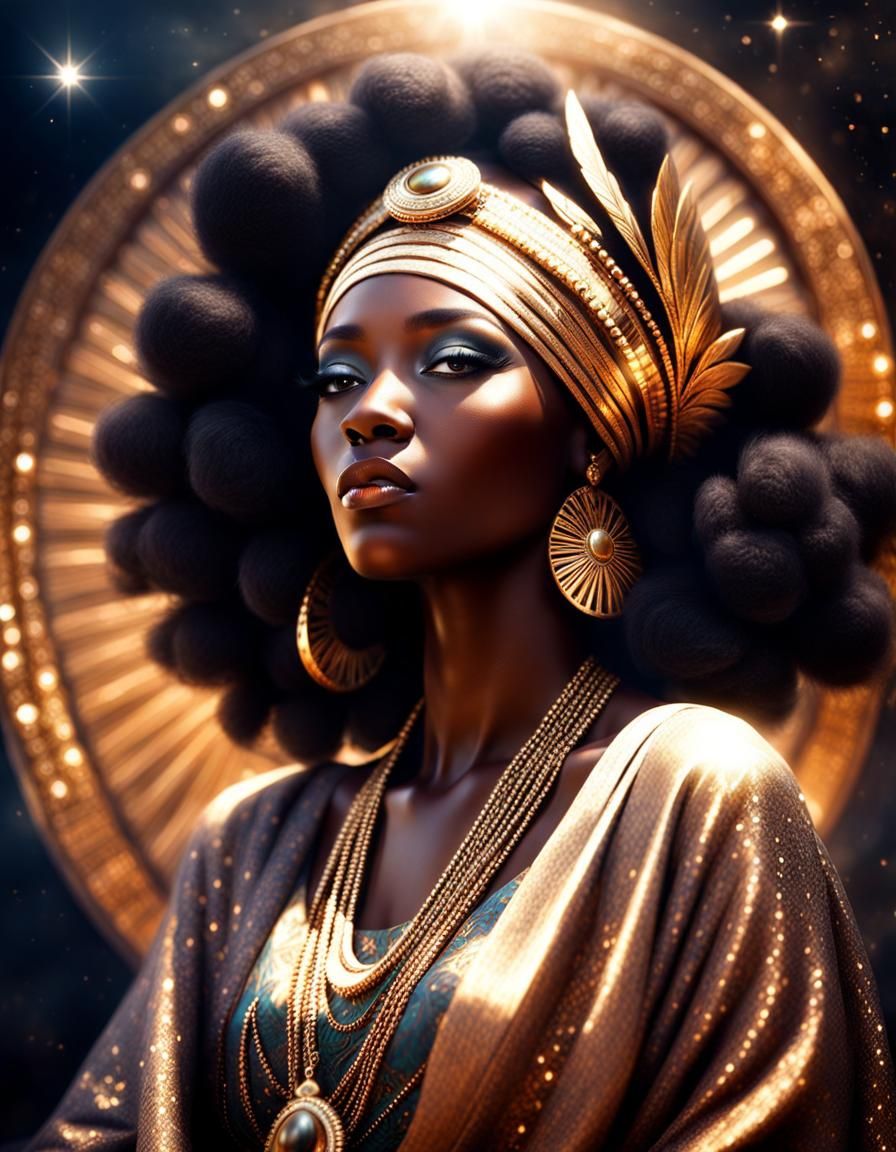 Divine 1920s Woman with Celestial Halo