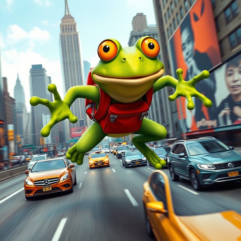 Frogger in a Dynamic New York City Highway Scene