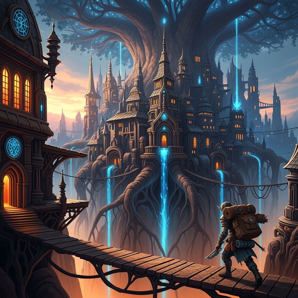 Fantasy Scene with Intricate Architecture in Digital Art Sty...