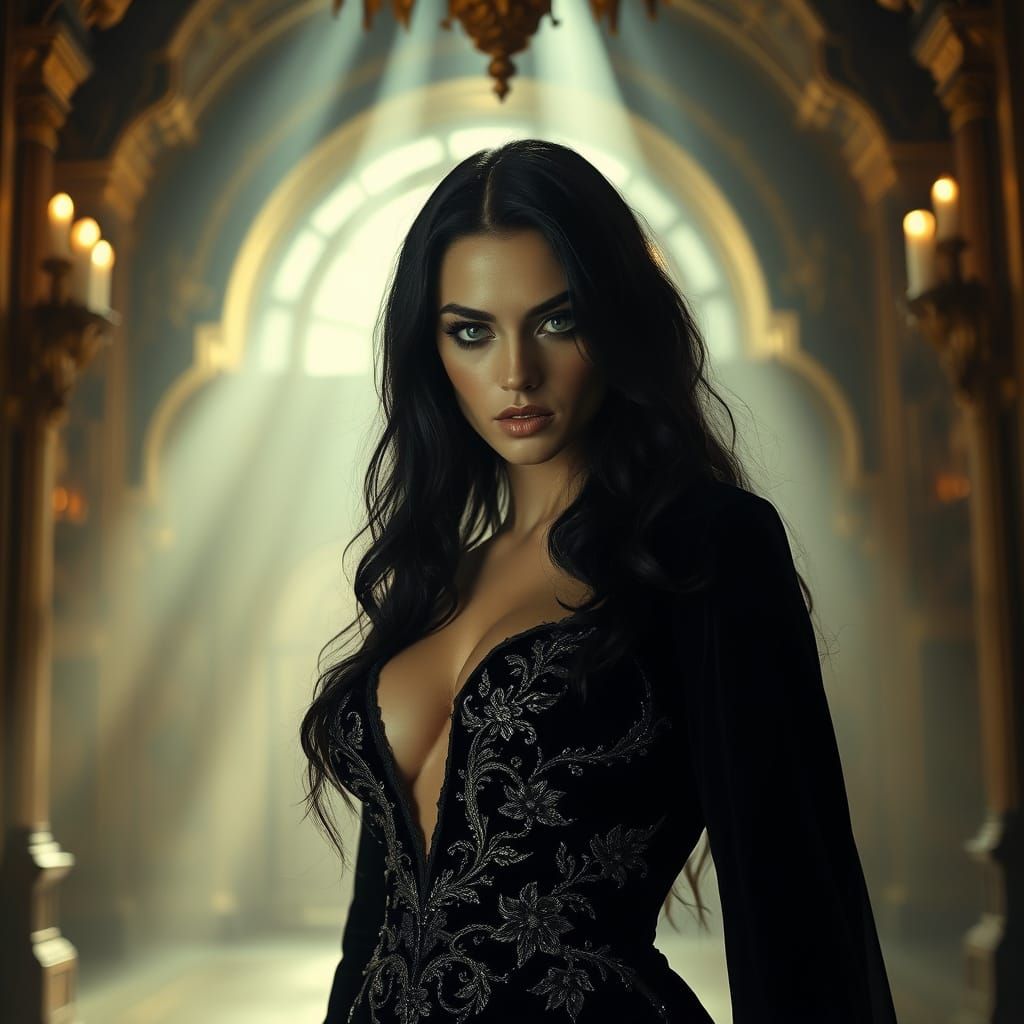 Ethereal Beauty in Dark, Gothic Splendor