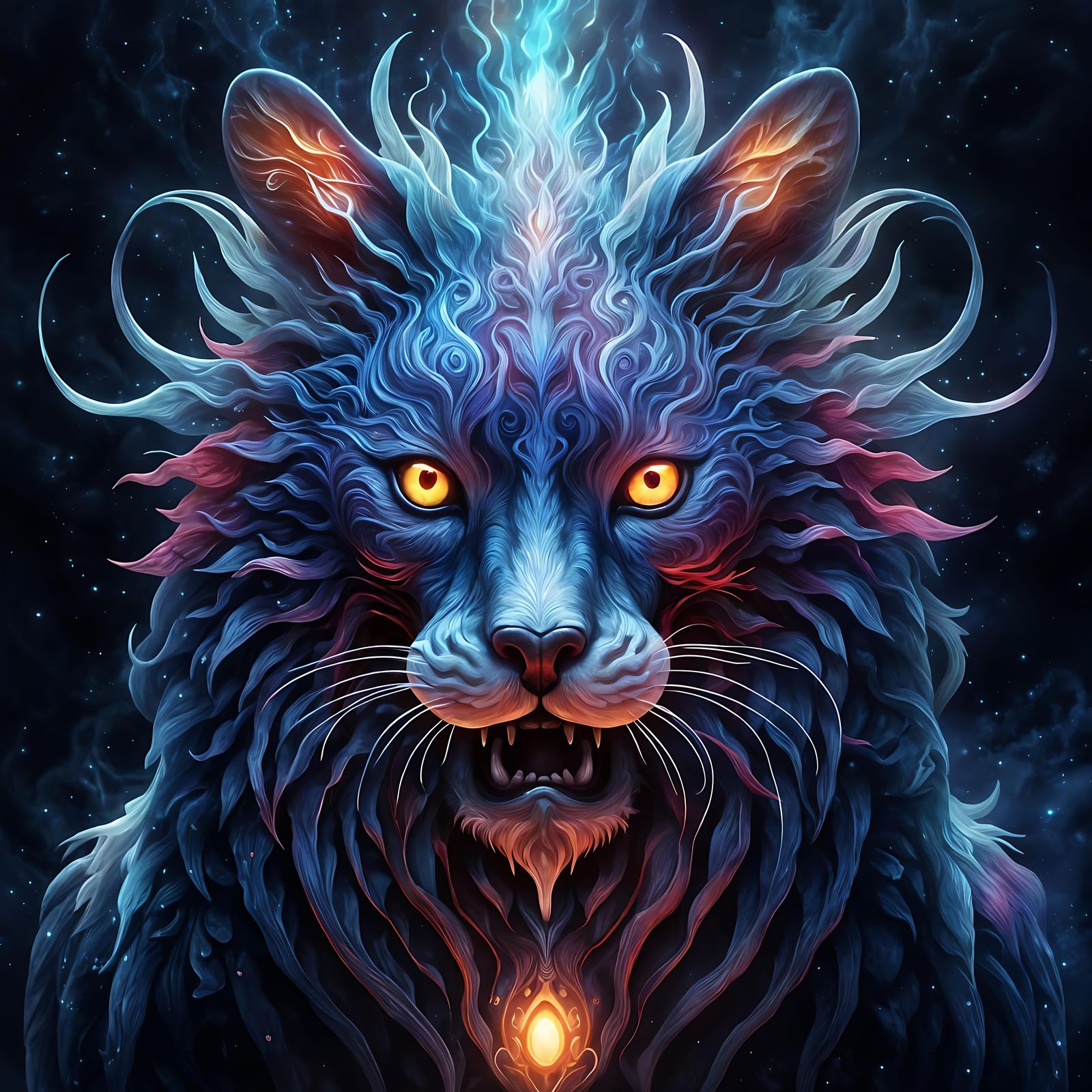 Detailed Animal Face in Matte Painting Style