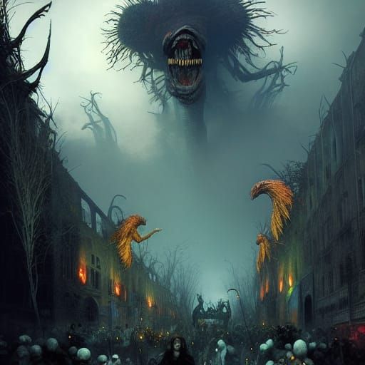 Monster Rock Band Performance: Digital Art Masterpiece