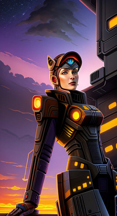 Cyberpunk Escher-Inspired Fox Amidst Rusted Quantum Computer...