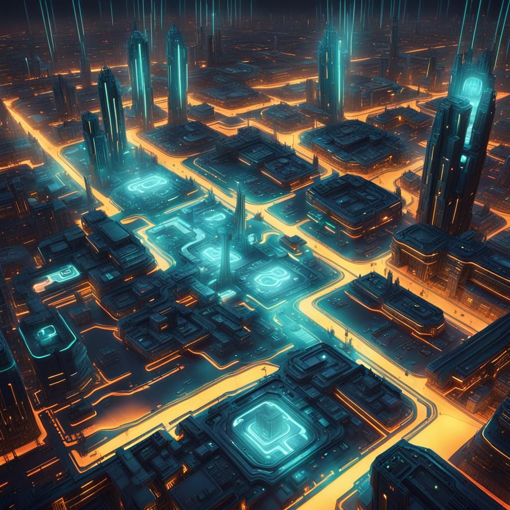 Futuristic Space Station City in Sci-Fi Style