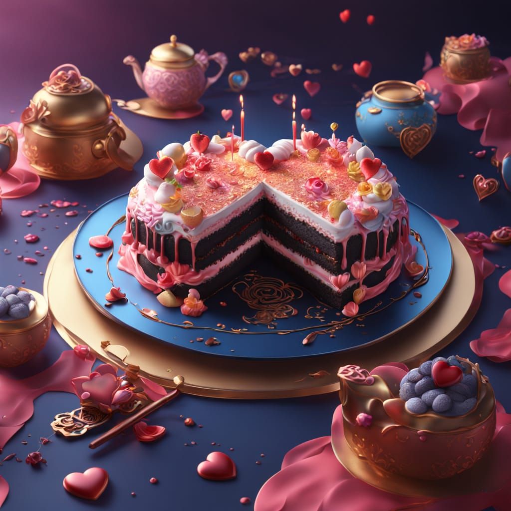 Surreal Dessert Landscape in Deep Colors and Intricate Detai...
