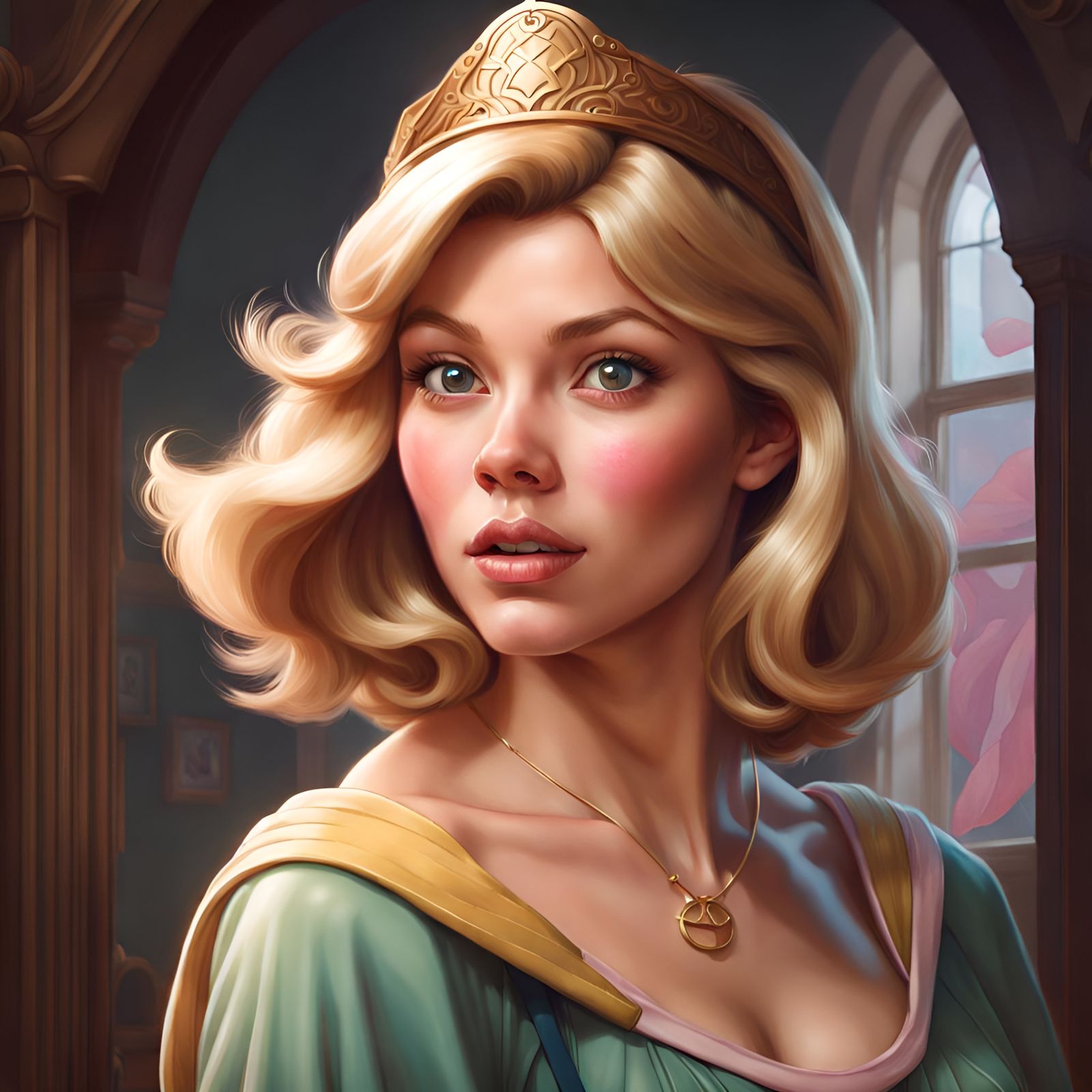 Princess Aurora as Dora in Pin-Up Style