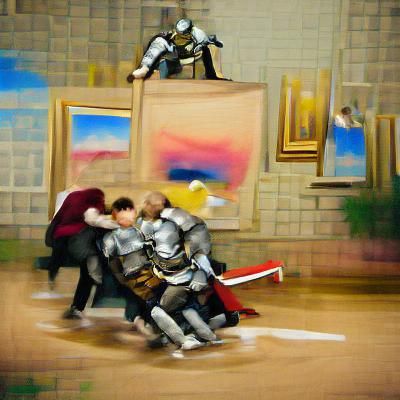Emotional Knight in Renaissance Oil Painting