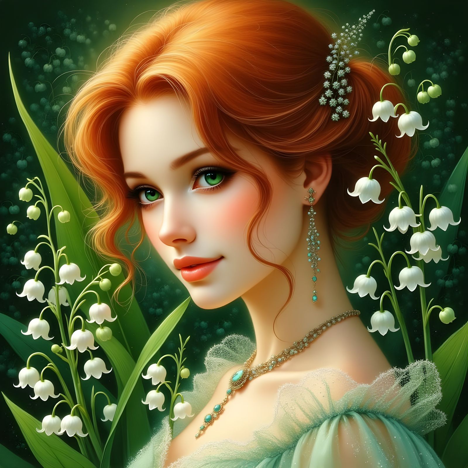 Norse Goddess Sól in Soft Watercolor Style