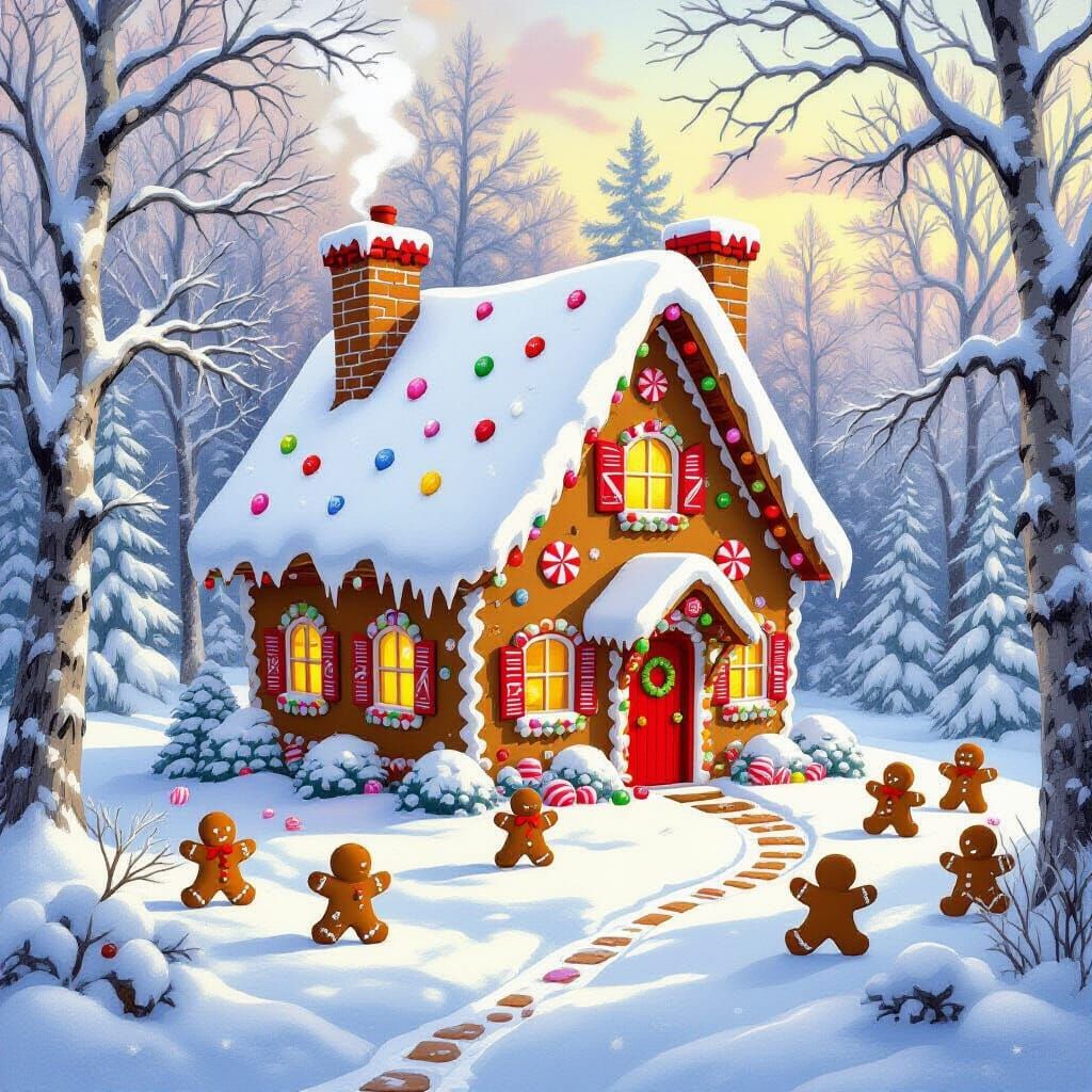 Gingerbread Cottage Under Siege: A Whimsical Video Game Cove...