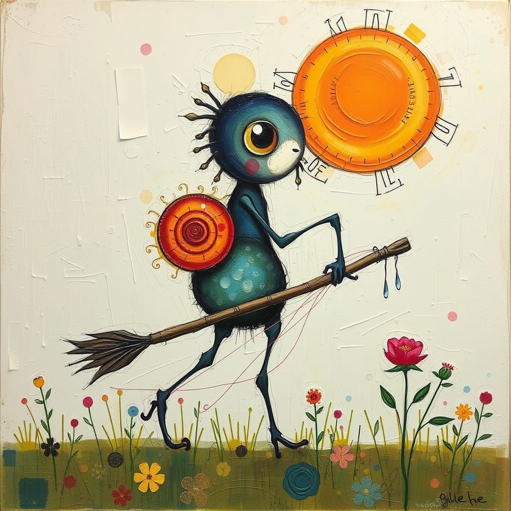 Fiddle Faddle Mixed Media Painting