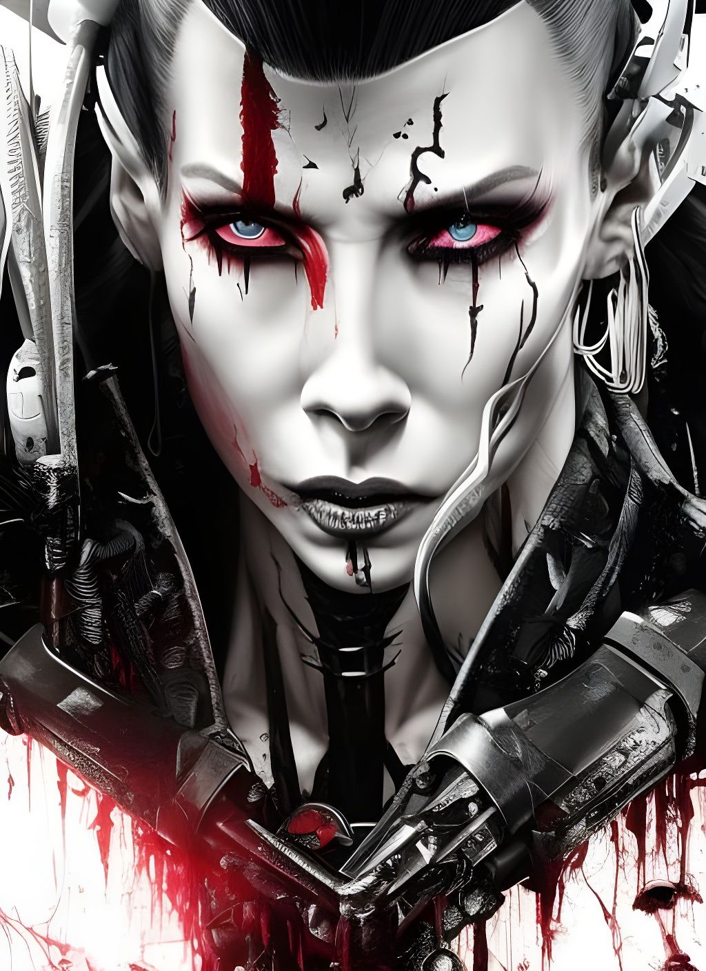 Demonic Cyberpunk Villain in Biopunk Style