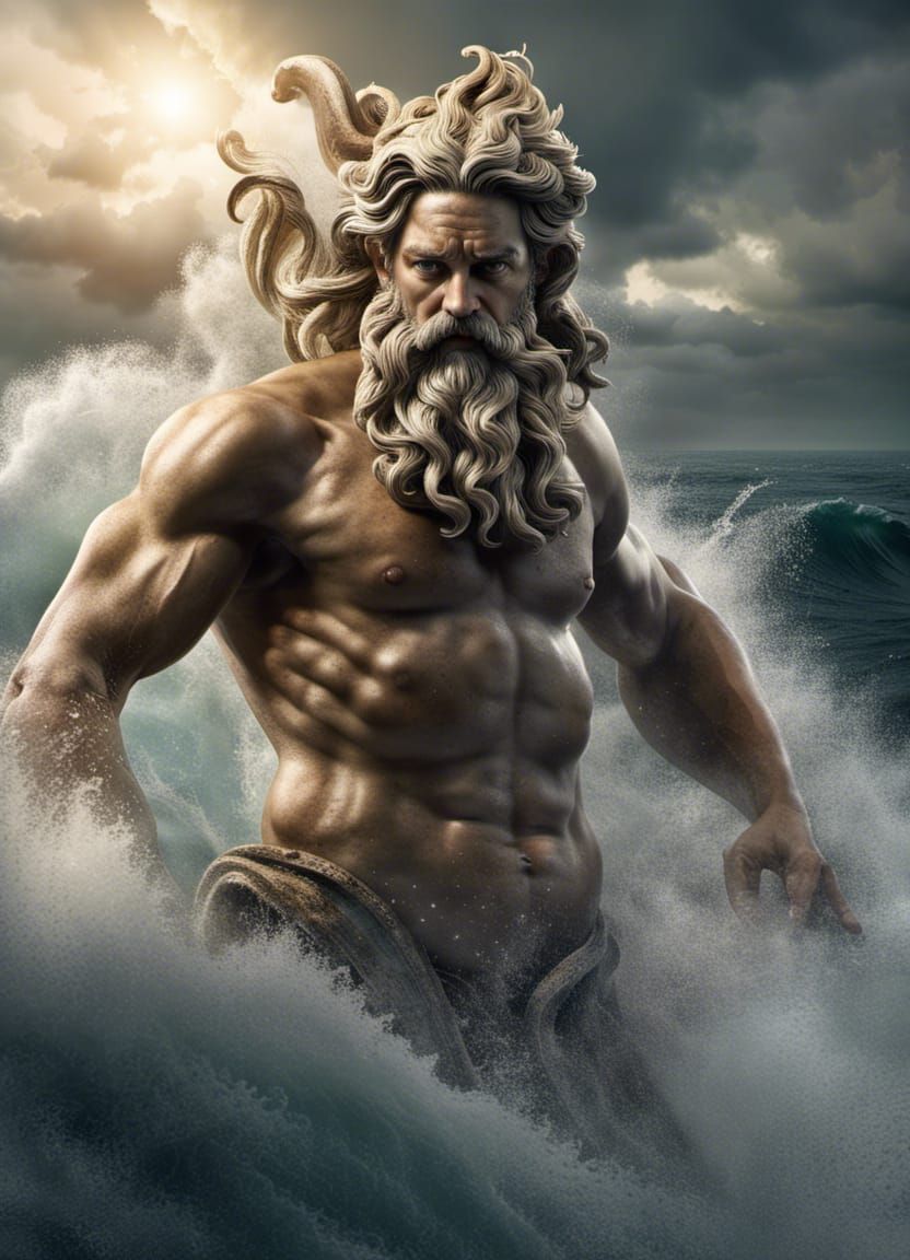 Poseidon, Infant God of the Sea: 3D Render