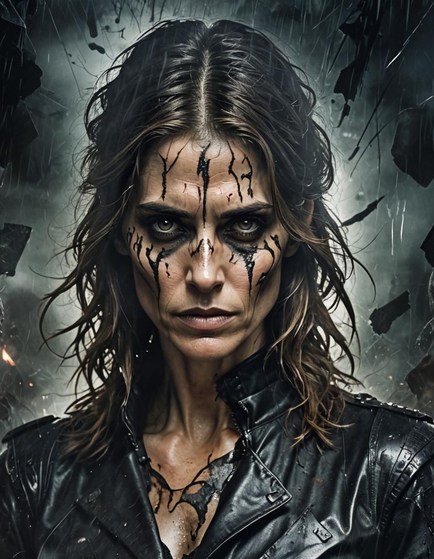 Dark Fantasy Portrait of Mystical Lady in Grungy Style