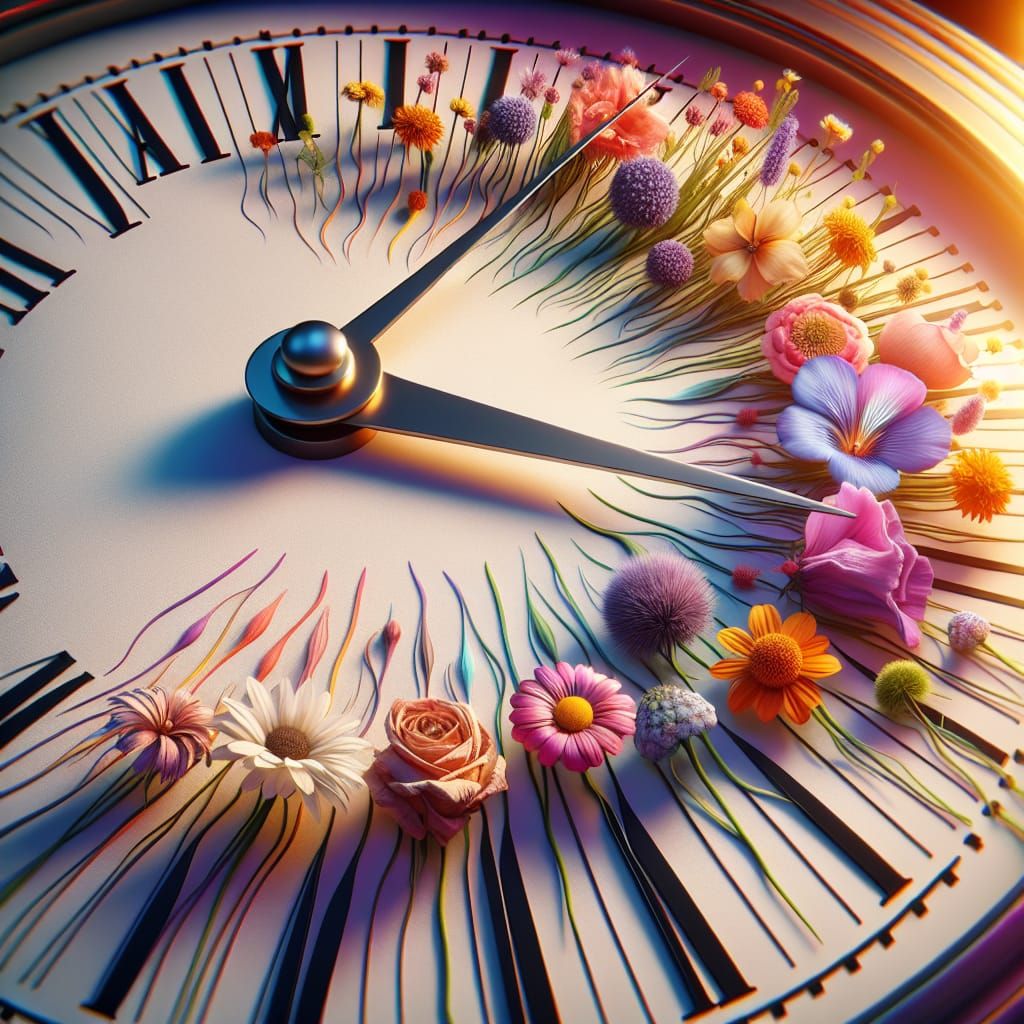 Time's Passage in Vibrant Bloom