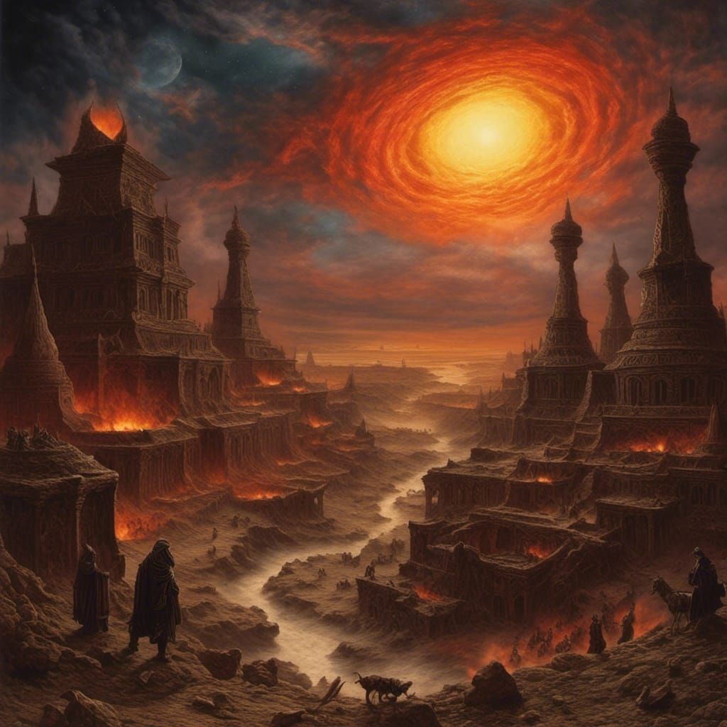 Nightfall Riots on Lagash with Six Suns