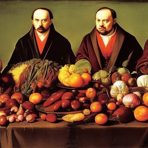 Vampire Grocery Store in the Style of Old Masters