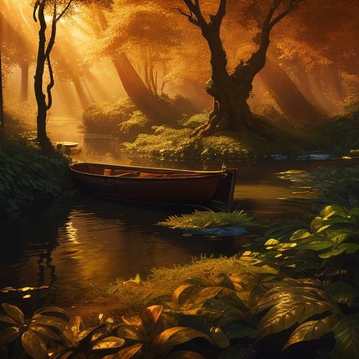 Majestic Tree-Man in Sunny Forest: Hyperrealistic Splash Art