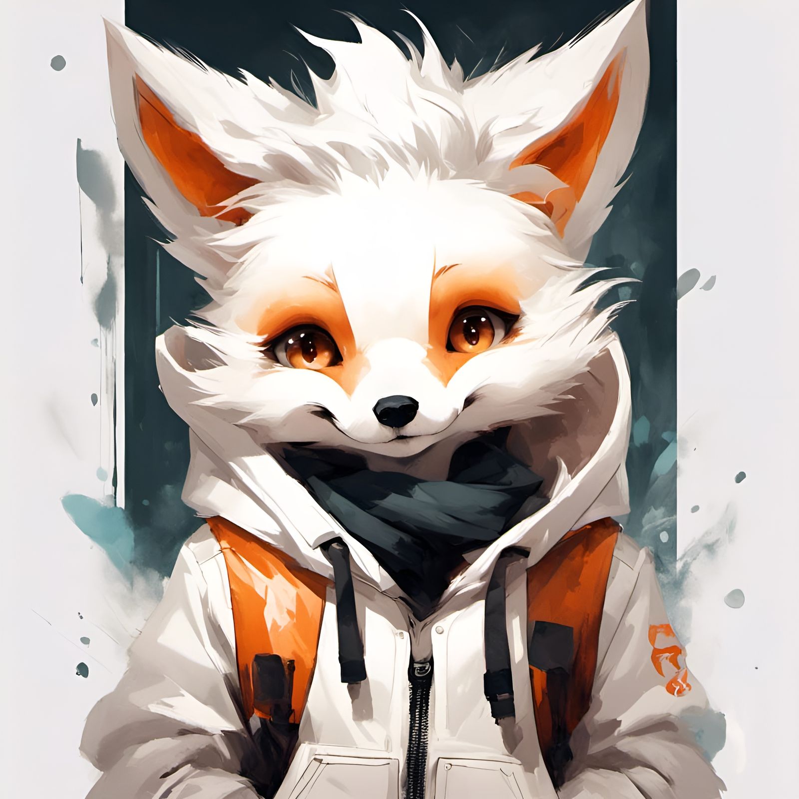 Adorable Furry Fox in Street Clothes, Detailed 3D Art