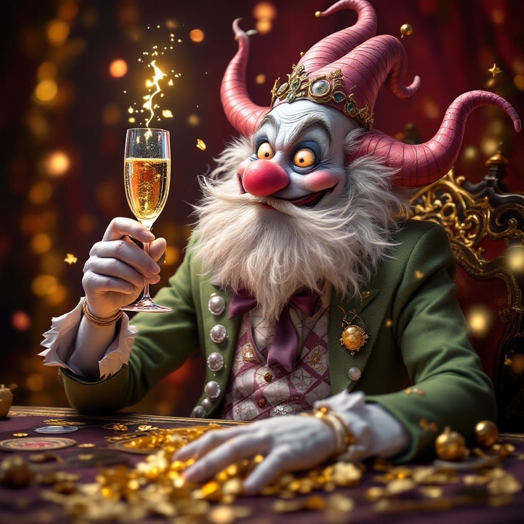 Whimsical Fool Tarot Card in CGI Style